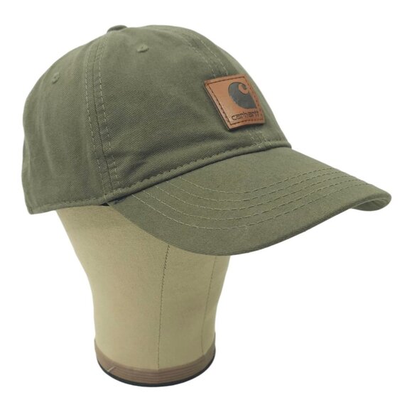 Carhartt Strapback OSFA Cap Hat Trucker Baseball Logo Patch Fatigue Green - Picture 3 of 14